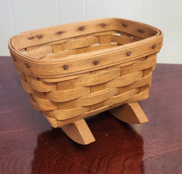 Longaberger Basket Mini Rocking Cradle Basket 1990