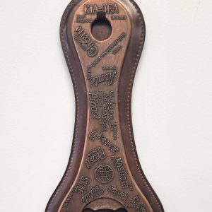 Copper Bottle Opener Spain England Germany India Salute Cheers with Leather Hanger