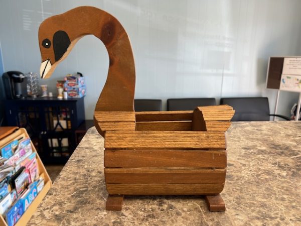 Wooden Goose Planter/Basket - Image 2