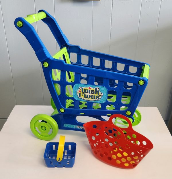 Childrens 'Wish I Was' Shopping Cart Blue Green