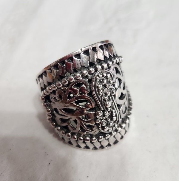 Sarda Bali Sterling .925 Silver Filigree Bead Accent Ring Size 7