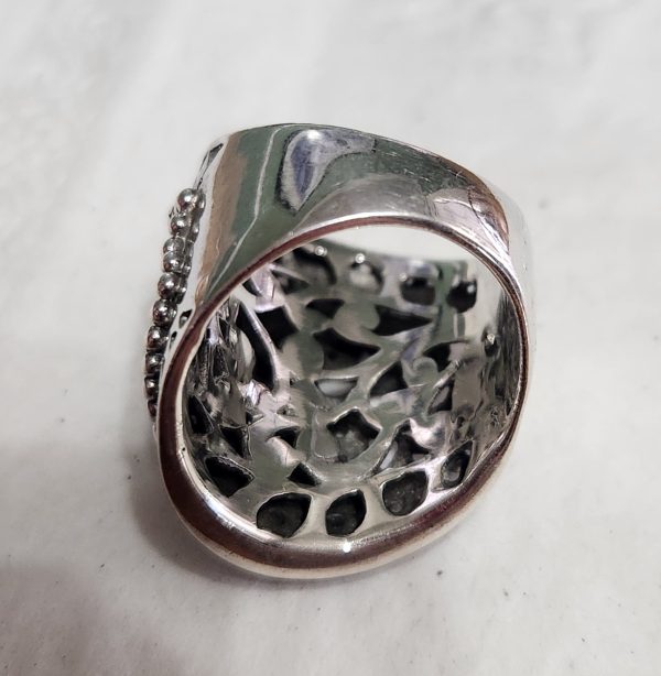 Sarda Bali Sterling .925 Silver Filigree Bead Accent Ring Size 7 - Image 4