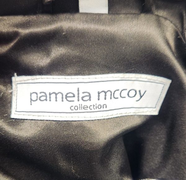 Pamela McCoy Brown Faux Fur Vest Size XLarge with Hood And Pom Pom - Image 4