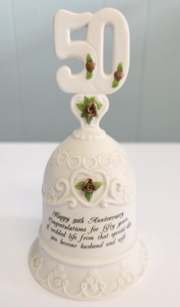 50th Anniversary Bisque Enesco Bell/Cake topper