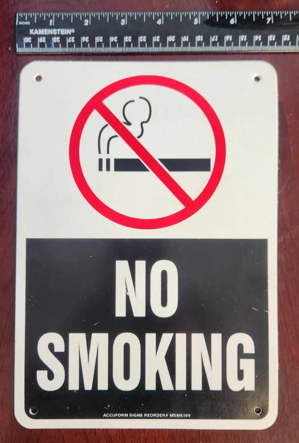 Plastic Sign No Smoking