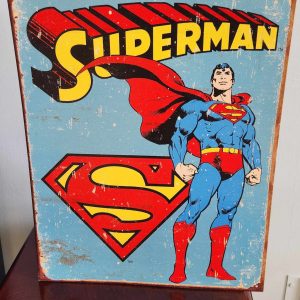 Superman Standing Retro Comic Metal Tin