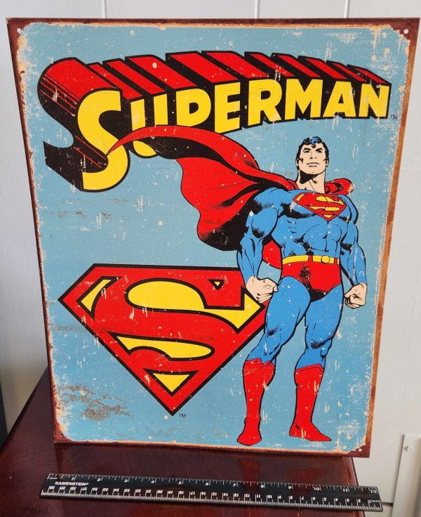 Superman Standing Retro Comic Metal Tin