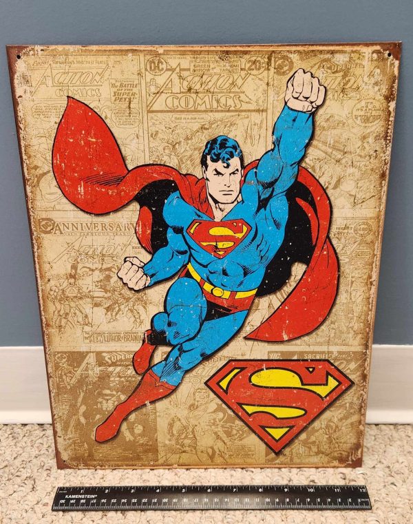 Superman Fly Away Metal Sign