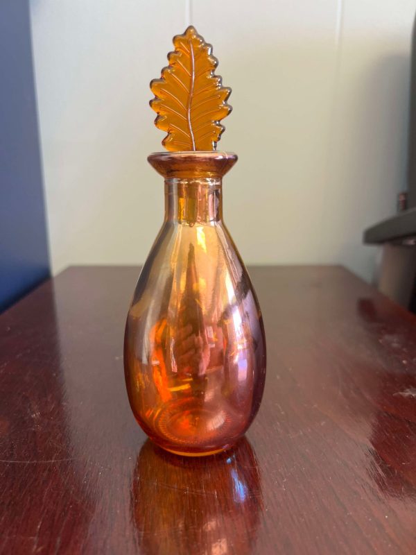 Rose Gold Aurora Perfume Moon Bottle w/ Leaf