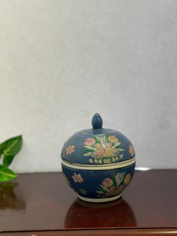 Blue Floral Trinket Box/Ginger Jar