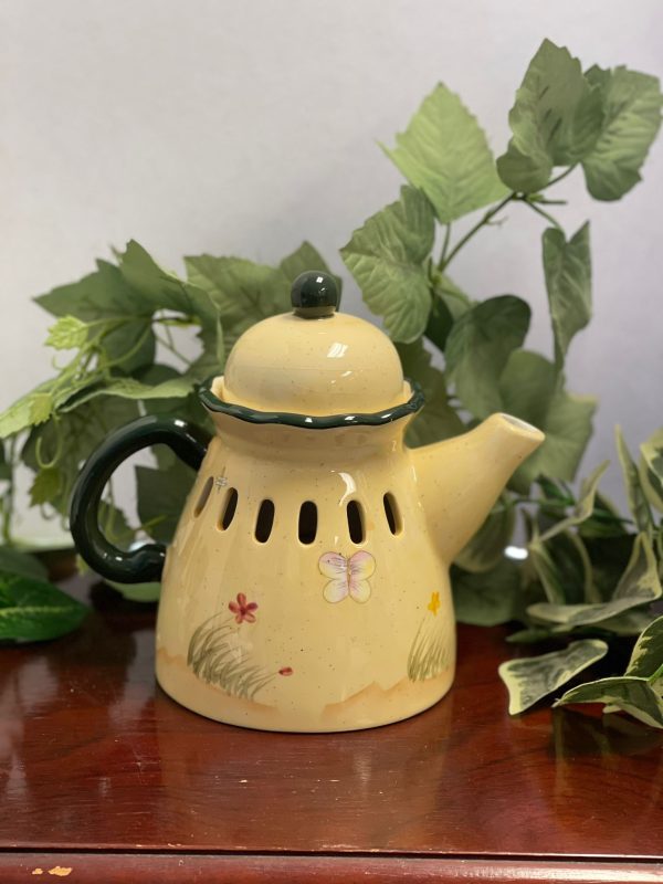 Homco Home Interiors Garden Teapot Candle Cover