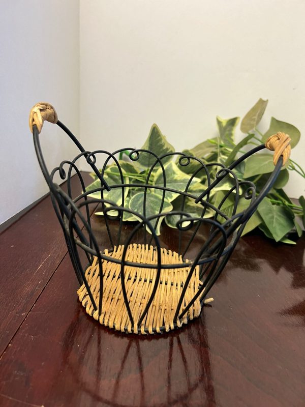 Small Wicker Bottom Metal Basket