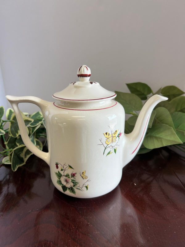 Edwin M. Knowles Vintage Coffee Pot Coffee Server Tea Pot Floral