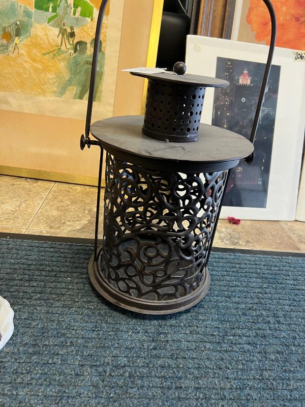 Vintage Metal Lantern w/ Handle - Image 2