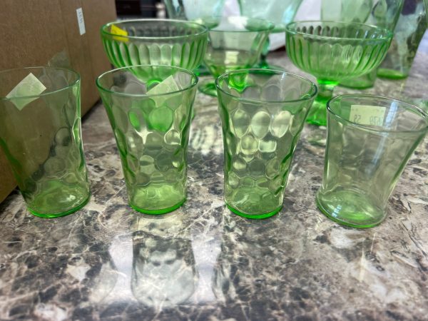 Uranium Glass Juice Drinking Glass