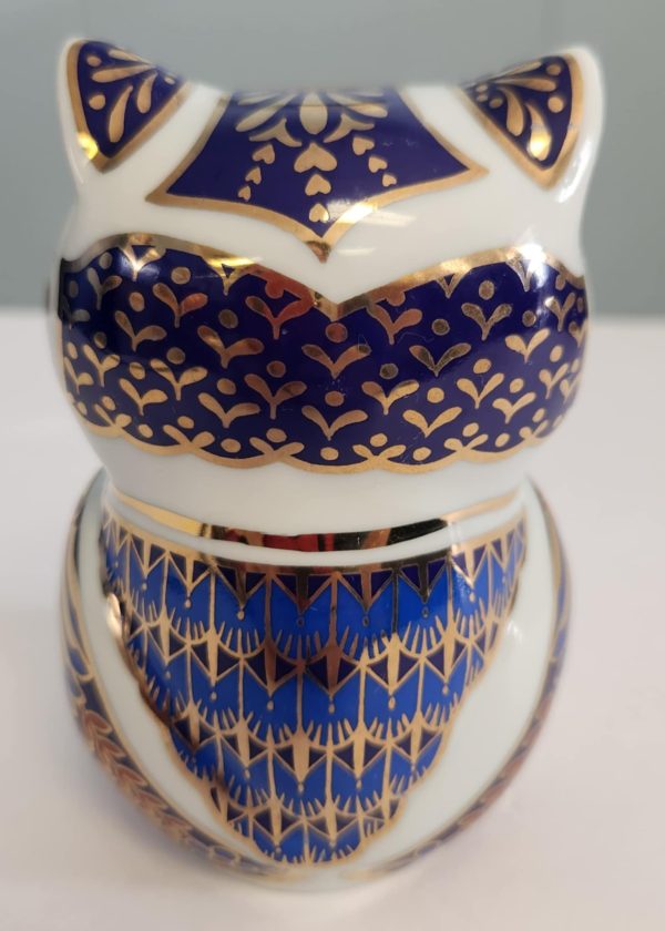 Imari Small Decorative Owl - Blue & Gold - Image 2