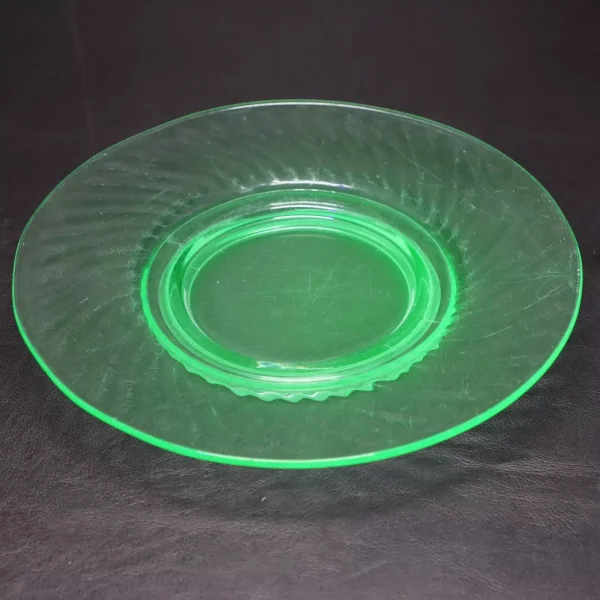 8" Uranium Glass Salad Plates